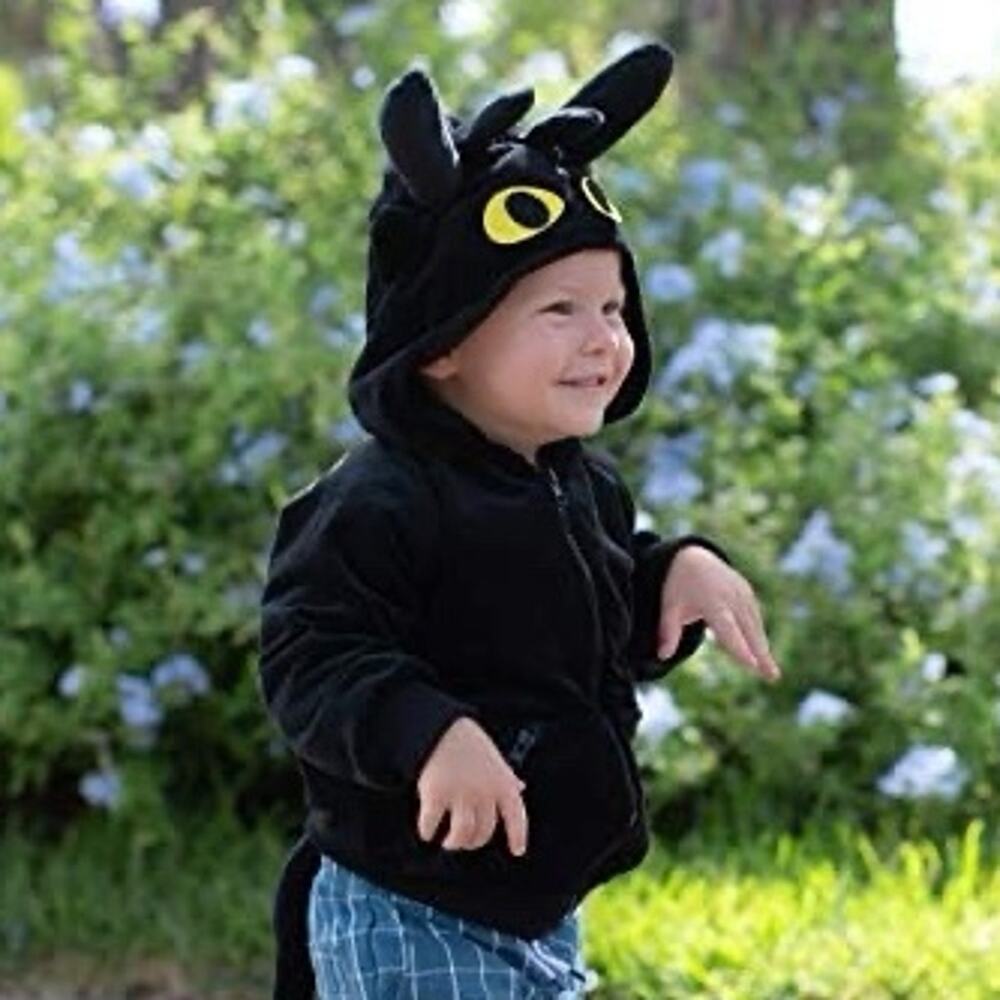 Deluxe Toothless How to Train a Dragon Kids Costume Hoodie Size 2-4T (0814)